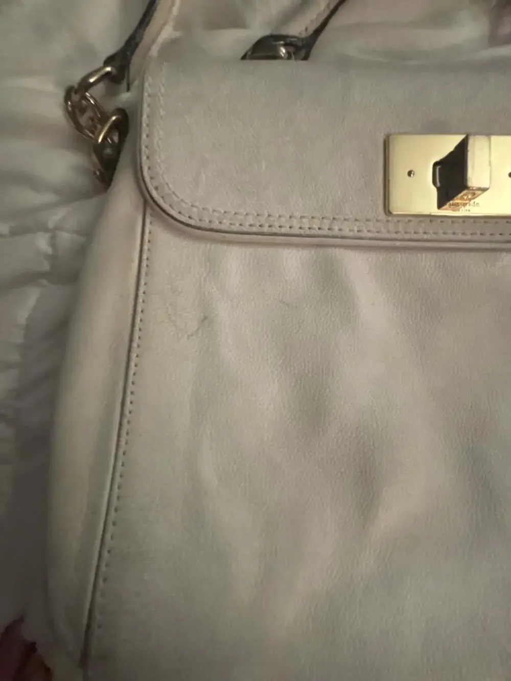 Kate Spade New York Irving Place Little Nadine White Leather Satchel/Crossbody B